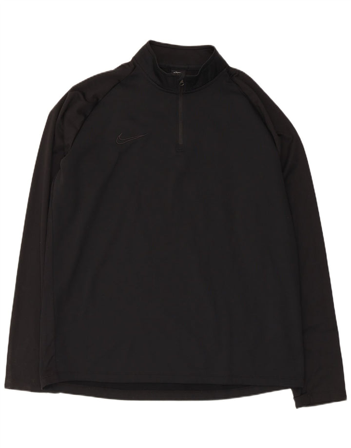 Pulôver masculino Nike Dri Fit com decote em zíper e moletom XL preto poliéster