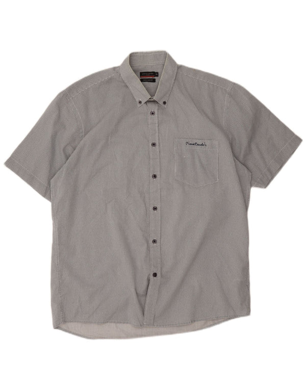 Camisa masculina Pierre Cardin de manga curta regular fit XL cinza Chevron poliéster