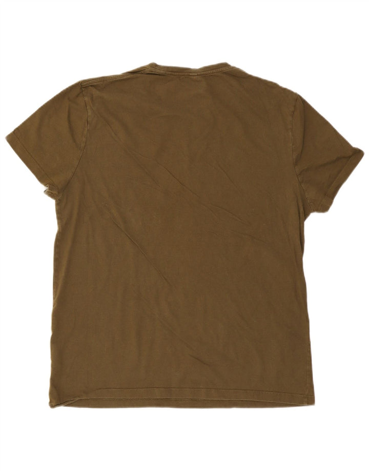 Camiseta masculina Jack Wills Top grande de algodão cáqui