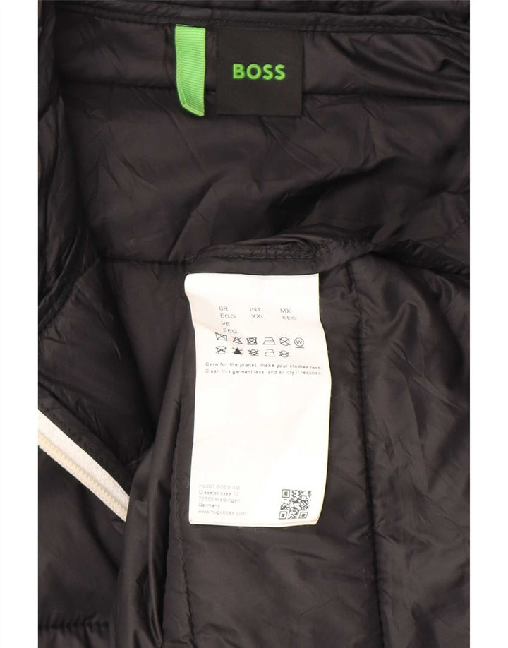 Jaqueta masculina acolchoada com capuz Hugo Boss UK 44 2XL poliamida preta