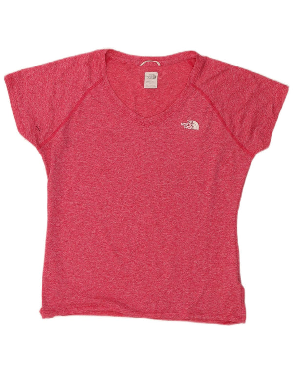 Camiseta feminina The North Face UK 16 grande poliéster manchado rosa