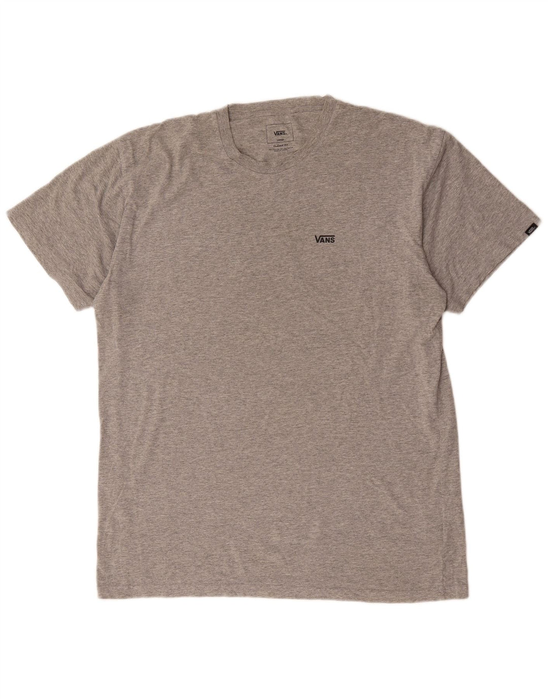 Camiseta masculina Vans Classic Fit grande algodão manchado cinza