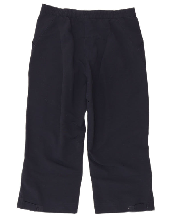 Calça cargo capri feminina Adidas com perna larga UK 8 pequena W28 L20 azul marinho