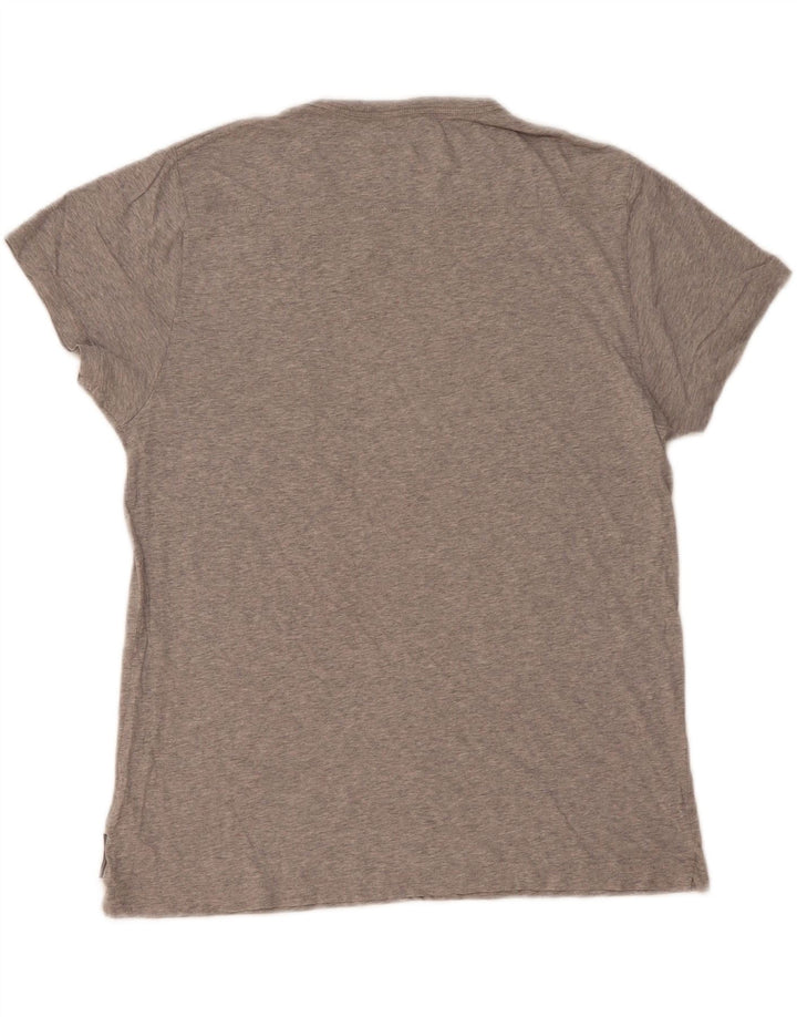 Camiseta masculina FRENCH CONNECTION Top grande cinza colorblock algodão