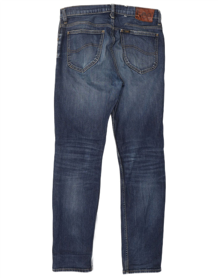 LEE Mens Rider Slim Jeans W31 L32 Azul Algodão