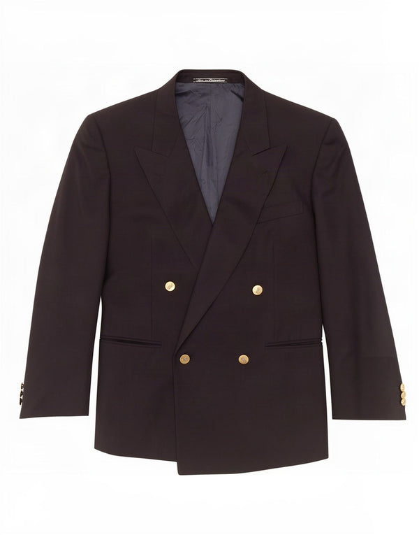 Jaqueta blazer masculina Aquascutum com peito duplo IT 52 XL lã azul marinho