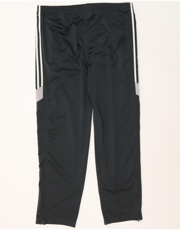 Calça de treino masculina Adidas UK 44/46 grande cinza colorblock poliéster