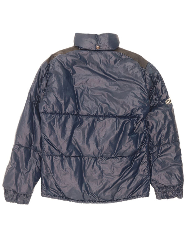 Jaqueta masculina acolchoada com capuz Samas UK 40 grande azul marinho Colourblock poliamida