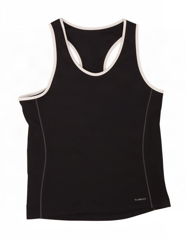 Adidas Womens Vest Top UK 16/18 Grande Poliéster Preto