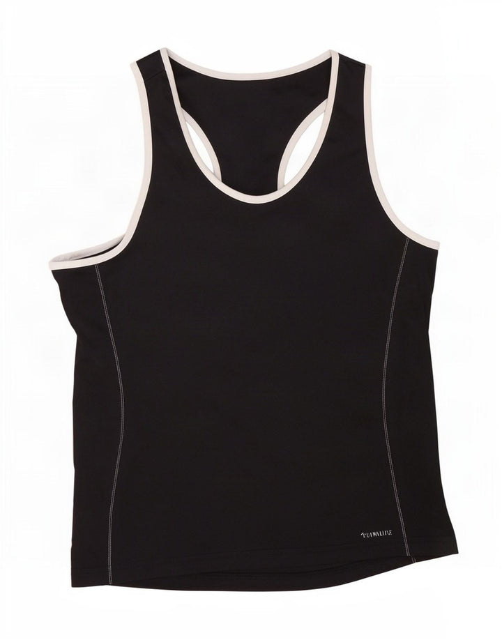 Adidas Womens Vest Top UK 16/18 Grande Poliéster Preto