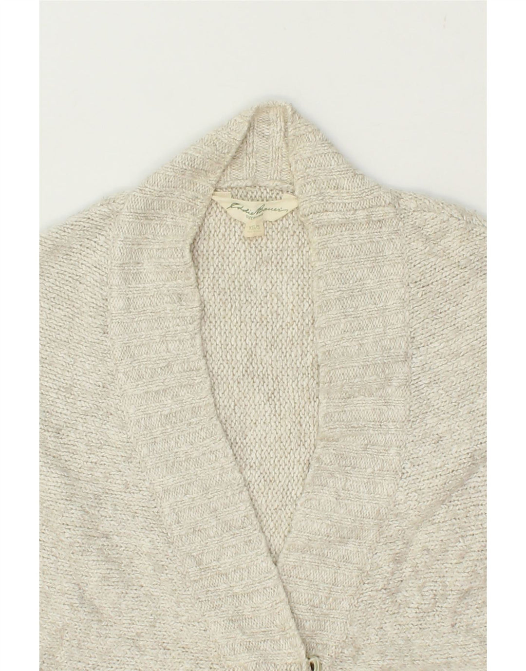 EDDIE BAUER Womens Cardigan Sweater UK 6 XS Grey Cotton Vintage Eddie Bauer and Second-Hand Eddie Bauer from Messina Hembry 