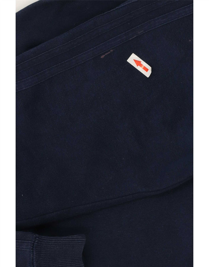 Adidas masculino zip moletom com capuz médio algodão azul marinho