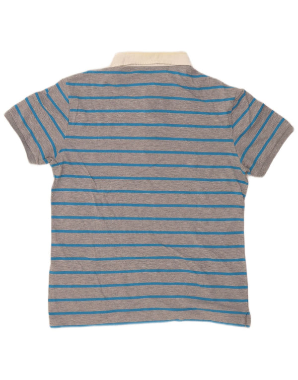 Camisa polo masculina de rugby Fred Perry XL listrada cinza de algodão