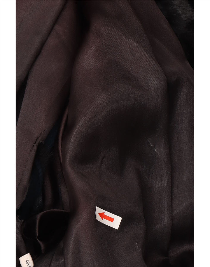 Jaqueta de pele feminina vintage UE 48 2XL pele real preta