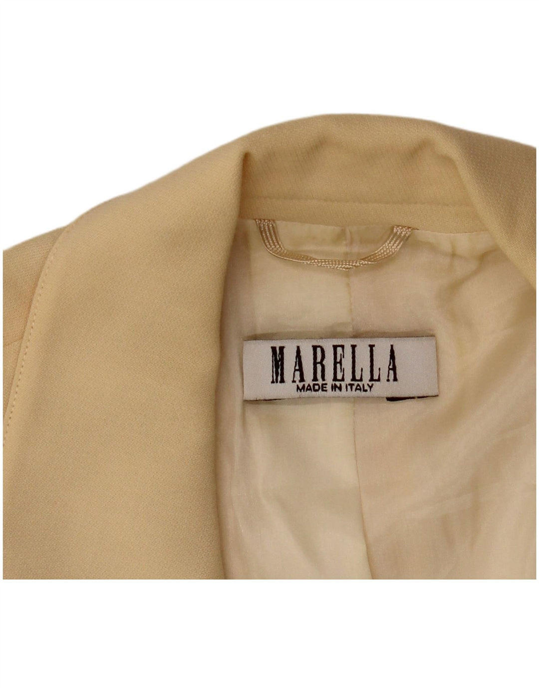 Jaqueta blazer feminina MARELLA com peito duplo Reino Unido 16 grande lã amarela