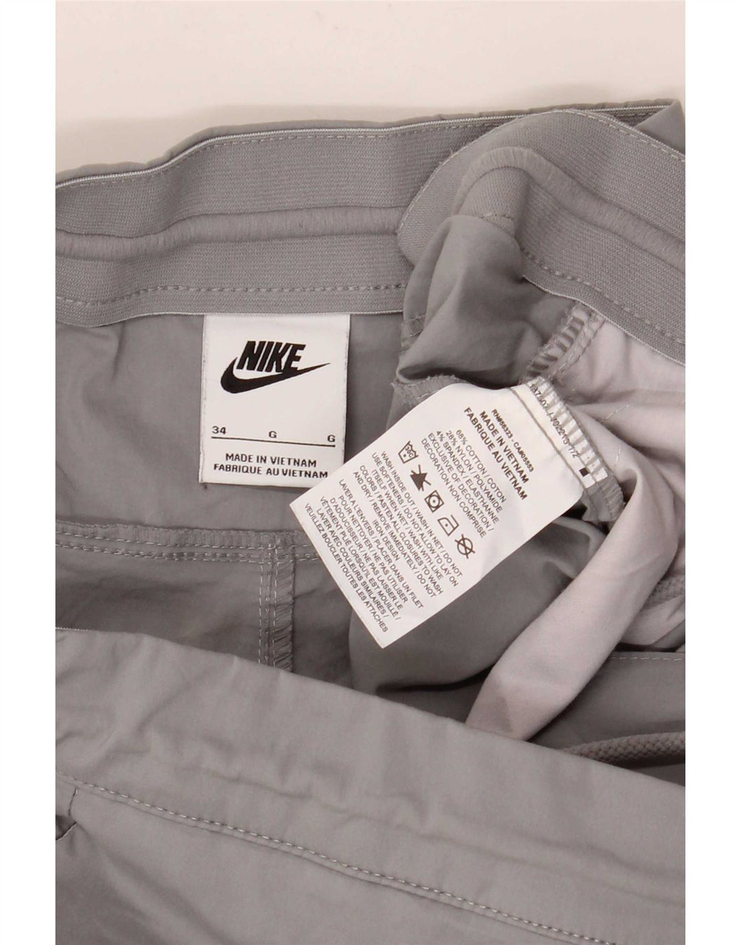 Calça cargo Nike masculina reta W34 L28 algodão cinza