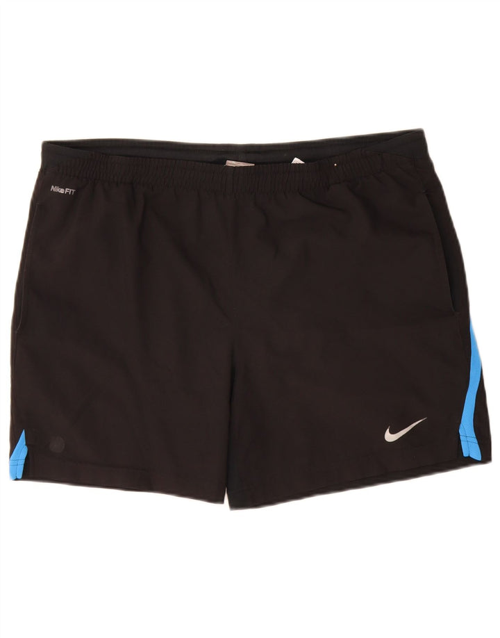 Shorts esportivos Nike Boys 13-14 anos XL preto colorblock poliéster