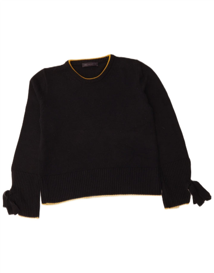 Suéter feminino Marks & Spencer com gola redonda Reino Unido 14 médio azul marinho