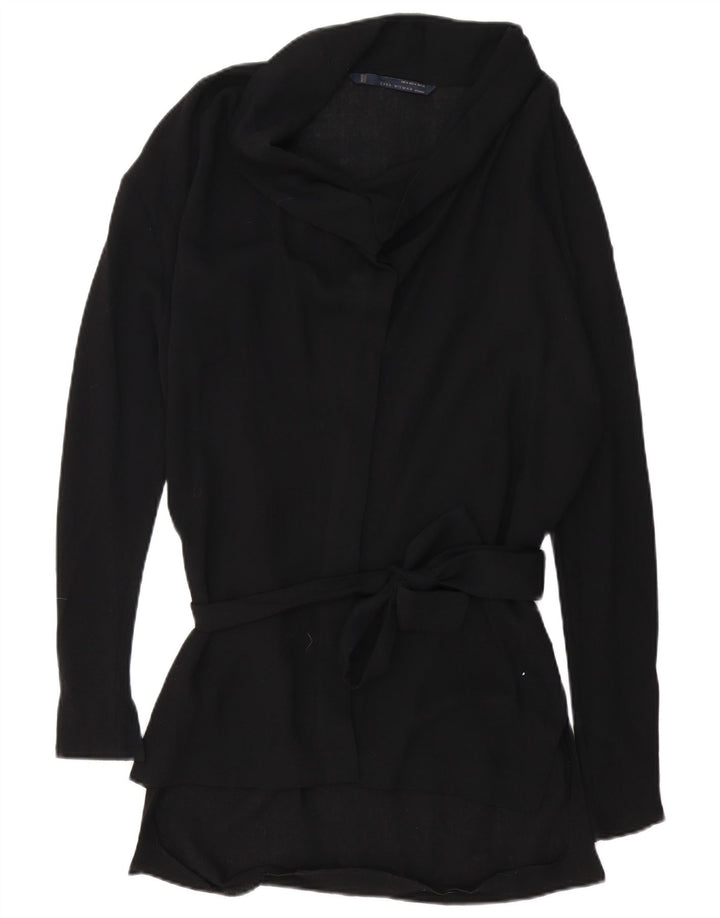 Suéter cardigã feminino Zara Reino Unido 14 viscose preta média