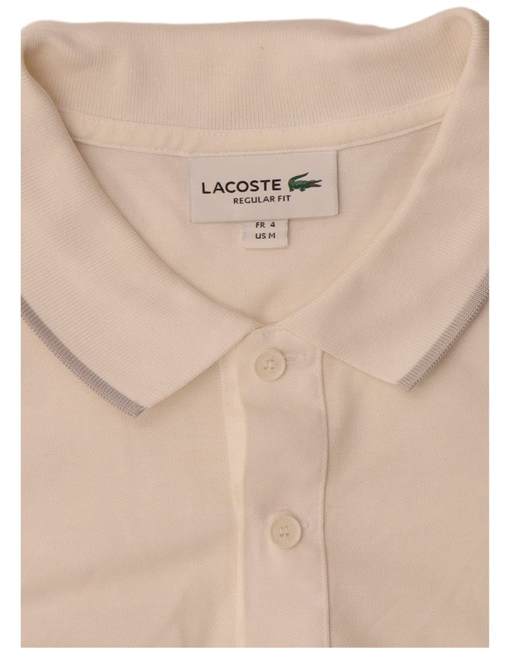 Camisa polo masculina Lacoste Regular Fit tamanho 4 médio branco