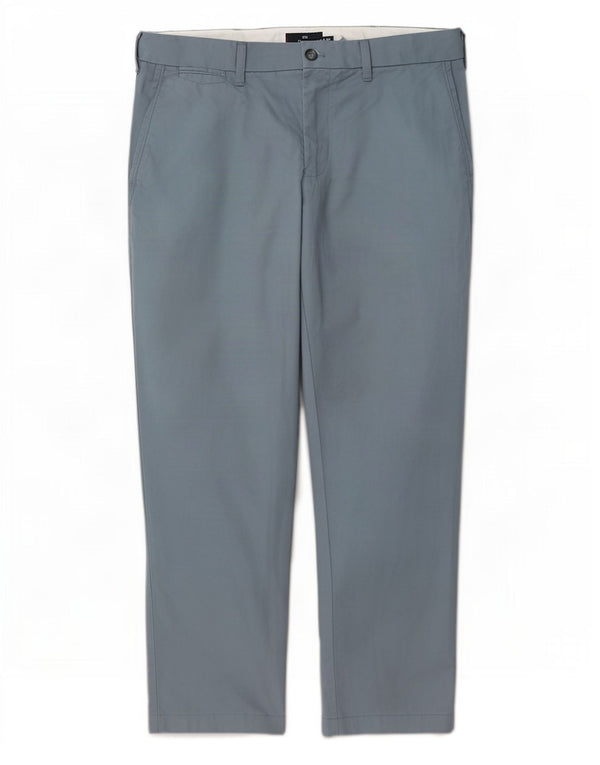 Calça chino reta masculina Marks & Spencer Blue Harbor W36 L29 algodão