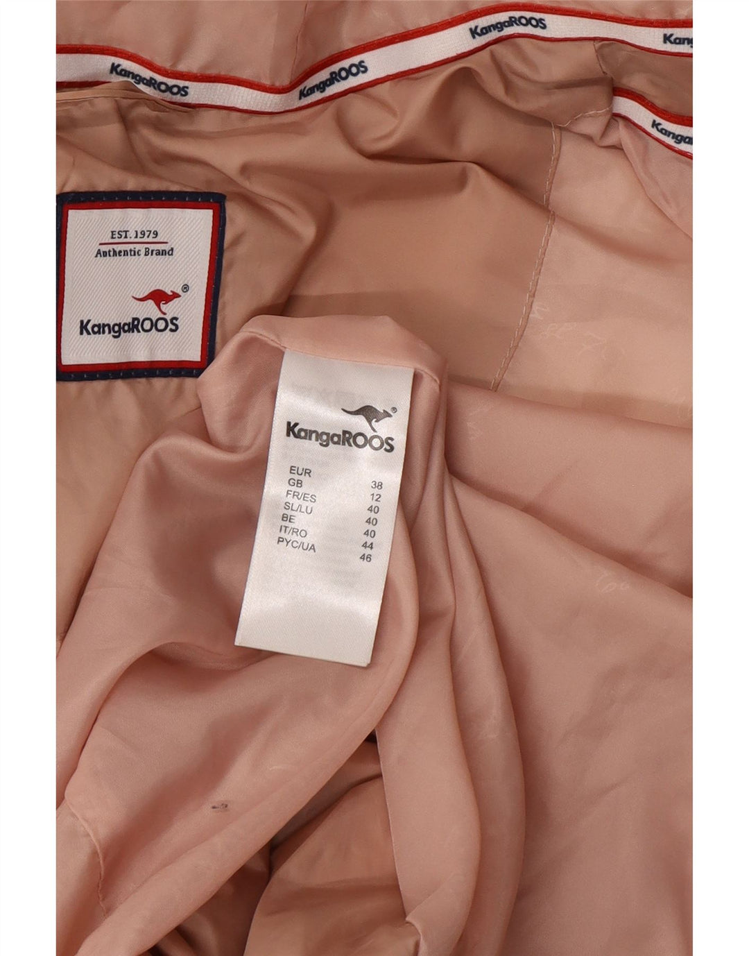 Jaqueta acolchoada com capuz feminina Kangaroos UK 12 poliacrílico rosa médio