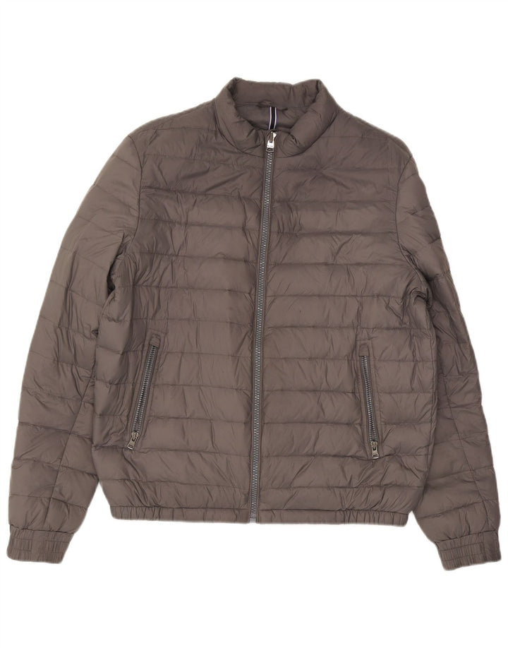Jaqueta acolchoada masculina Tommy Hilfiger Reino Unido 40 grande cinza nylon