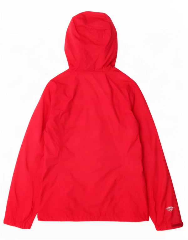 Jaqueta de chuva feminina com capuz Columbia UK 10 pequena rosa nylon