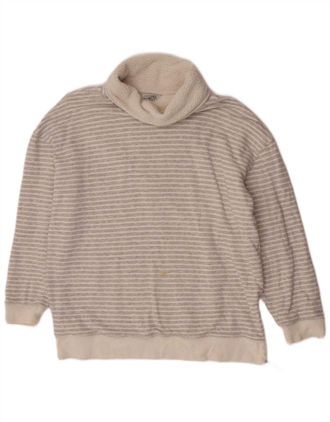 Suéter feminino Joules com gola redonda e risca de giz cinza médio Reino Unido 12
