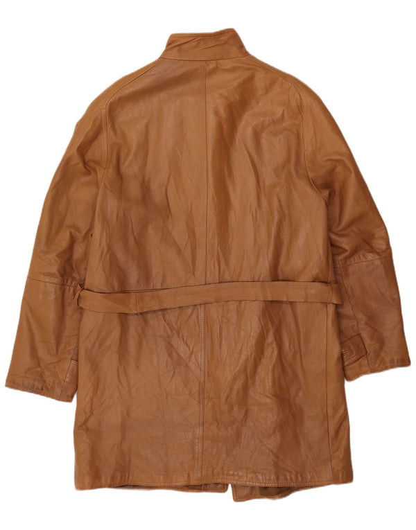 Casaco de couro masculino vintage IT 52 XL couro marrom