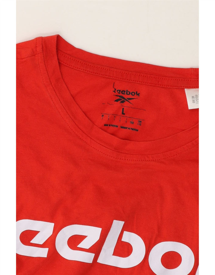 Camiseta gráfica masculina Reebok Top grande algodão vermelho