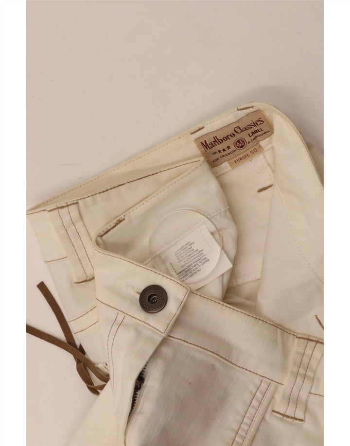 MARLBORO CLASSICS Mini saia feminina de cintura alta UE 50 3XL W36 algodão branco