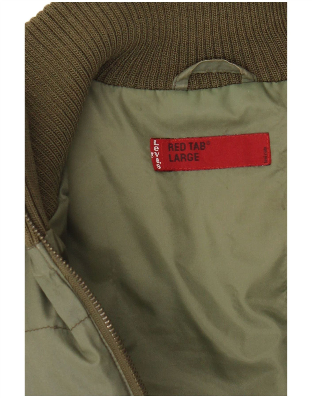 Colete acolchoado masculino Levi's UK 40 grande algodão verde