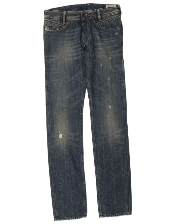 Diesel Mens Poiak Distressed Slim Jeans W28 L34 Azul Algodão