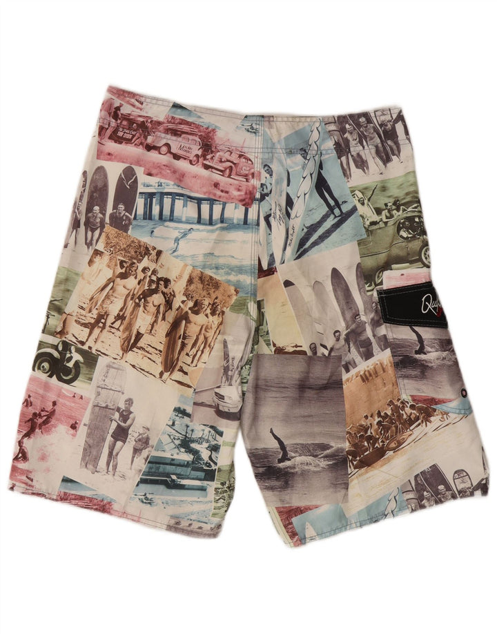 Quiksilver Calção de banho masculino gráfico grande patchwork multicolorido