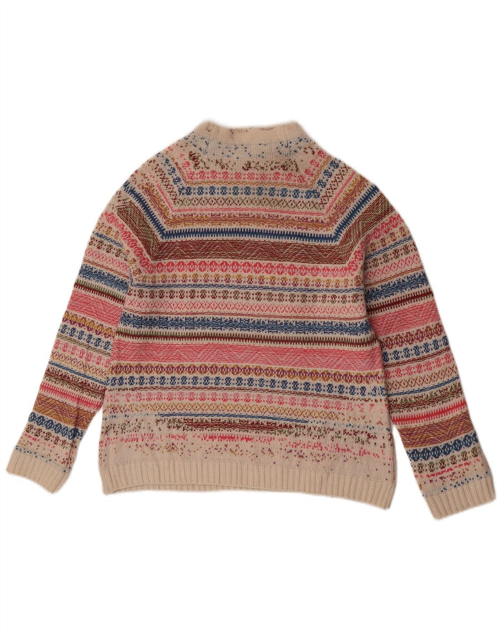 Suéter feminino Benetton com gola tartaruga Reino Unido 14 médio multicolorido