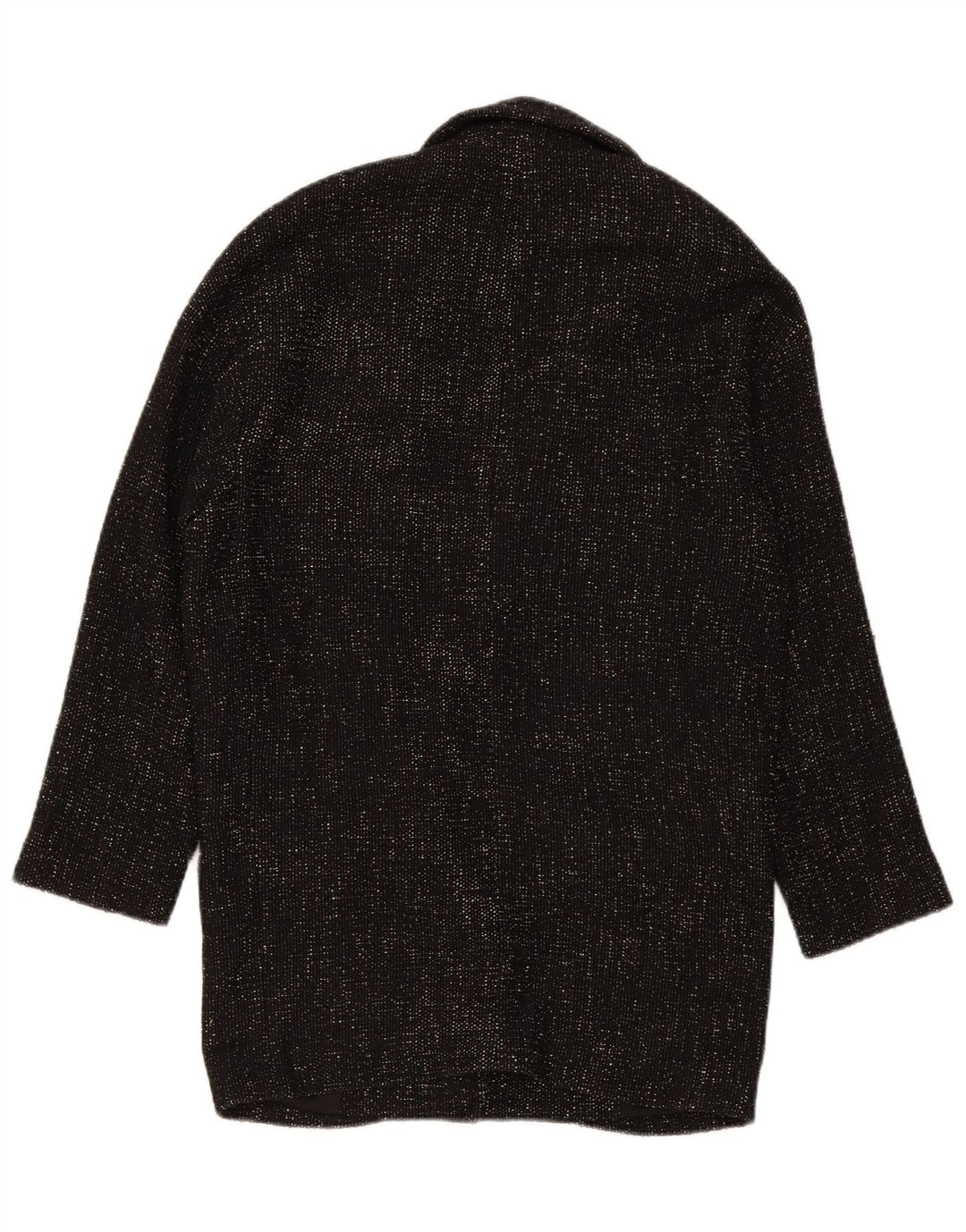 Casaco feminino oversized com peito duplo Zara UK 6 XS preto poliéster