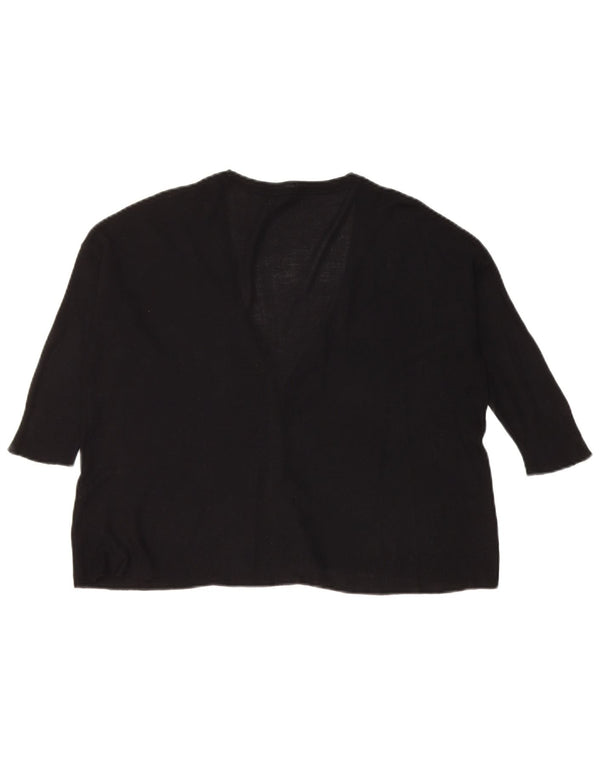 Zara Womens 1/2 Sleeve Oversized Bolero Jumper UK 10 Small Black