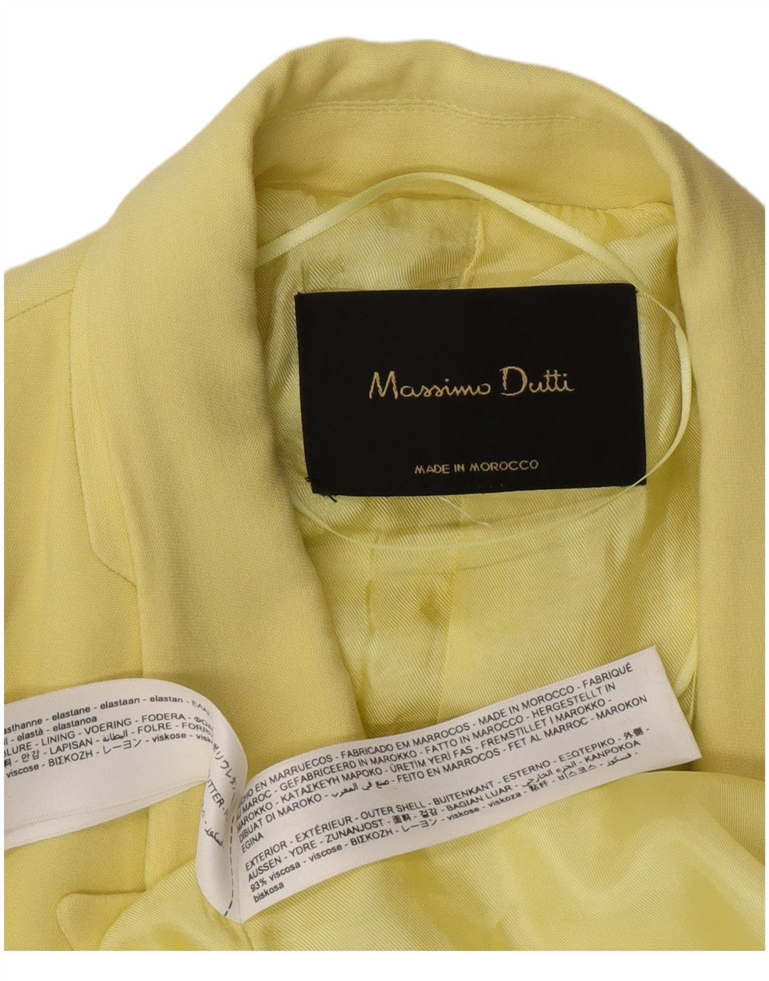 Sobretudo feminino Massimo Dutti EU 42 grande viscose amarela