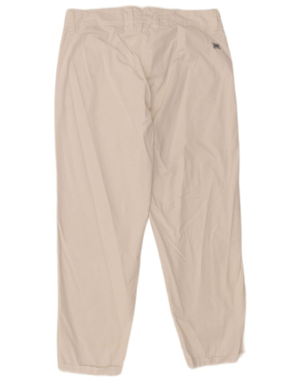 Calça feminina cortada slim Slam IT 38 pequena W28 L25 algodão branco