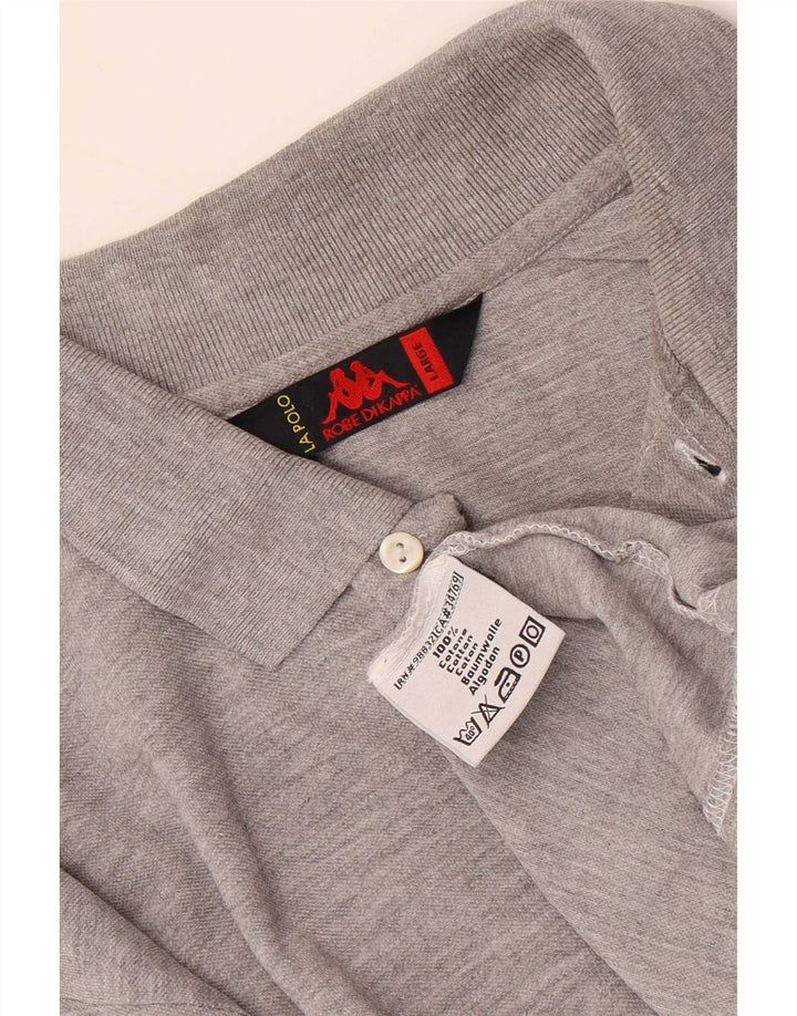 Camisa polo masculina Kappa grande algodão cinza