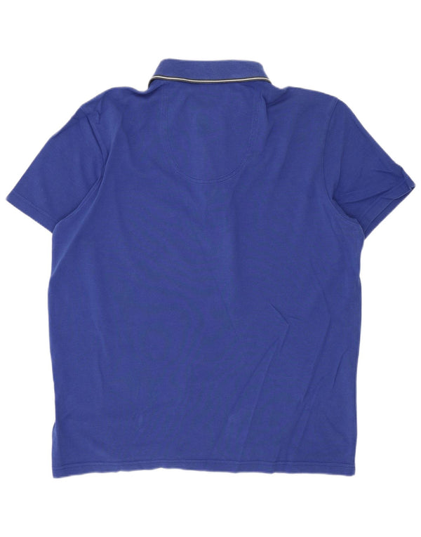 Camisa polo masculina Hugo Boss Regular Fit pequena algodão azul