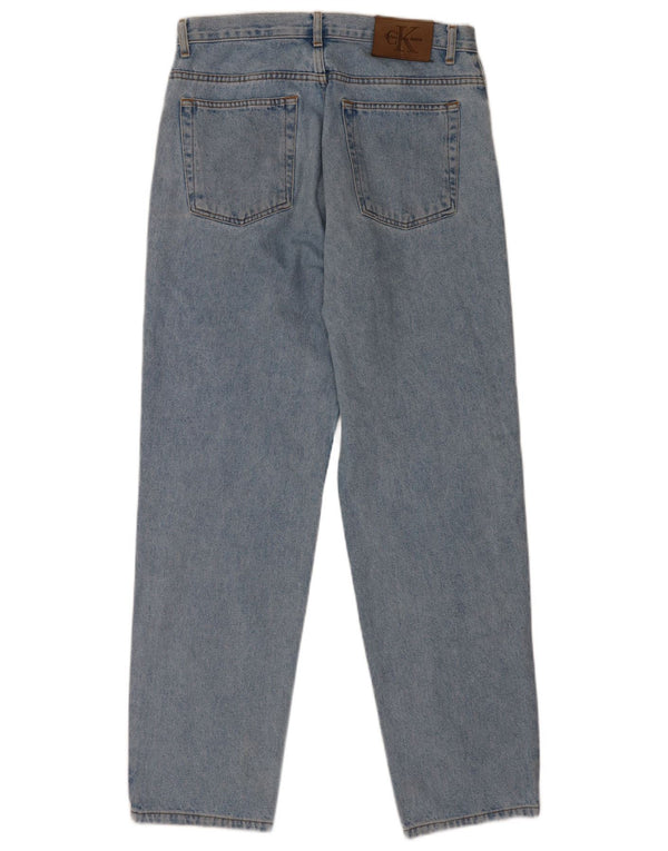 Calça jeans reta masculina Calvin Klein W32 L32 azul algodão