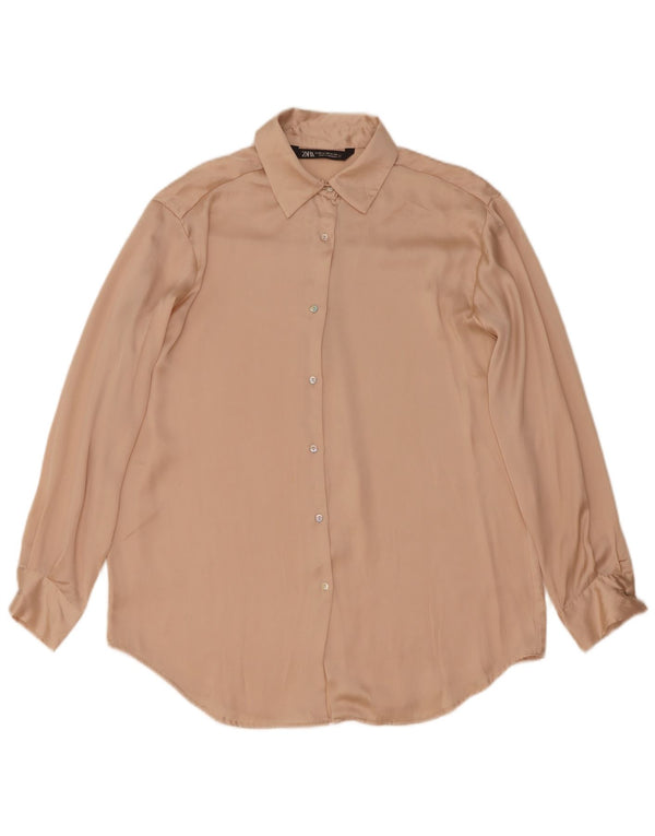 Zara blusa feminina oversized UK 6 XS bege