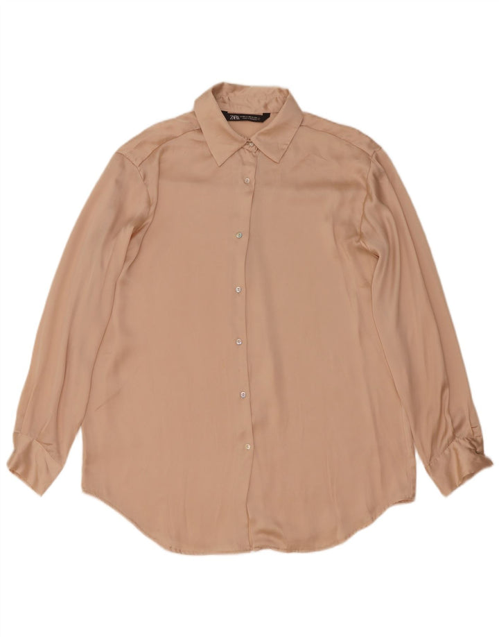 Zara blusa feminina oversized UK 6 XS bege