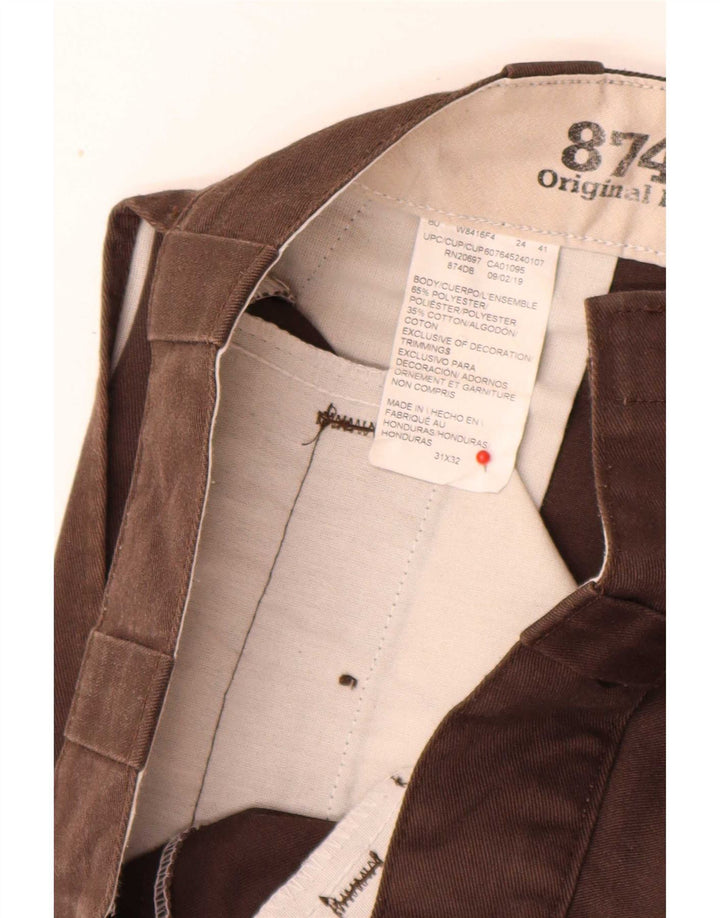 Calças Chino Dickies Mens 874 Straight W31 L32 Poliéster Marrom