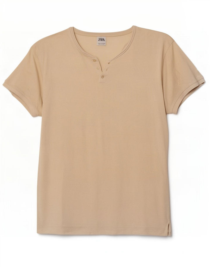 Zara Camiseta masculina Top Médio Bege