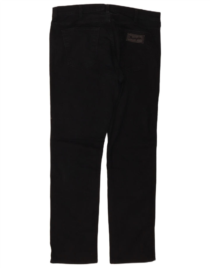 Wrangler Mens Greensboro Straight Jeans W34 L32 Algodão Preto