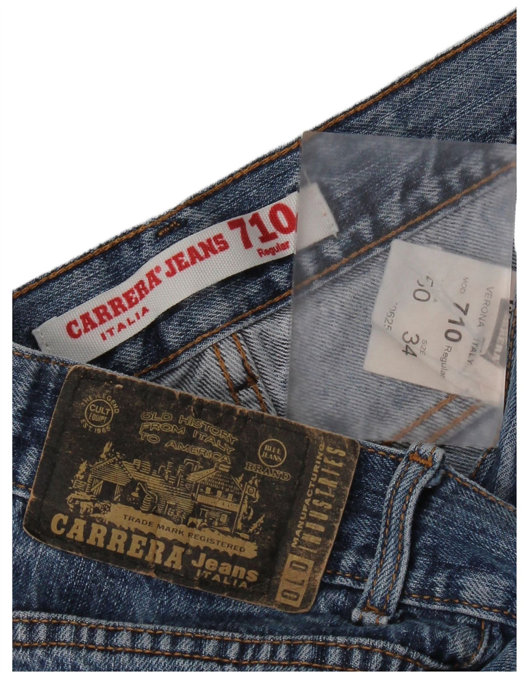 Carrera Masculino 710 Regular Straight Jeans W34 L28 Azul Algodão