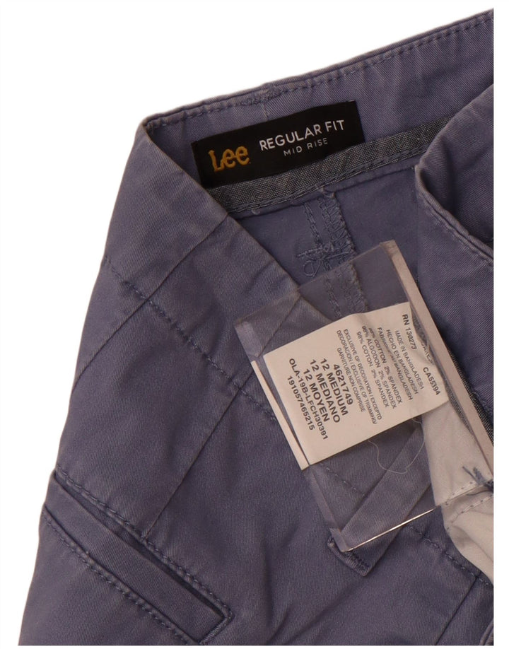 Shorts feminino Lee de cintura média, ajuste regular, casual, tamanho 12, grande, W32, algodão azul